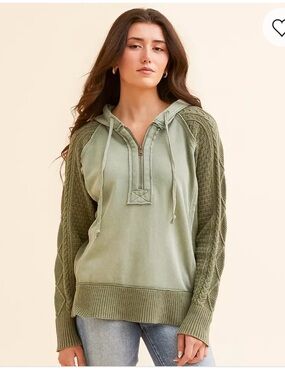 Buckle BKE Quarter Zip Hooded Sweatshirt